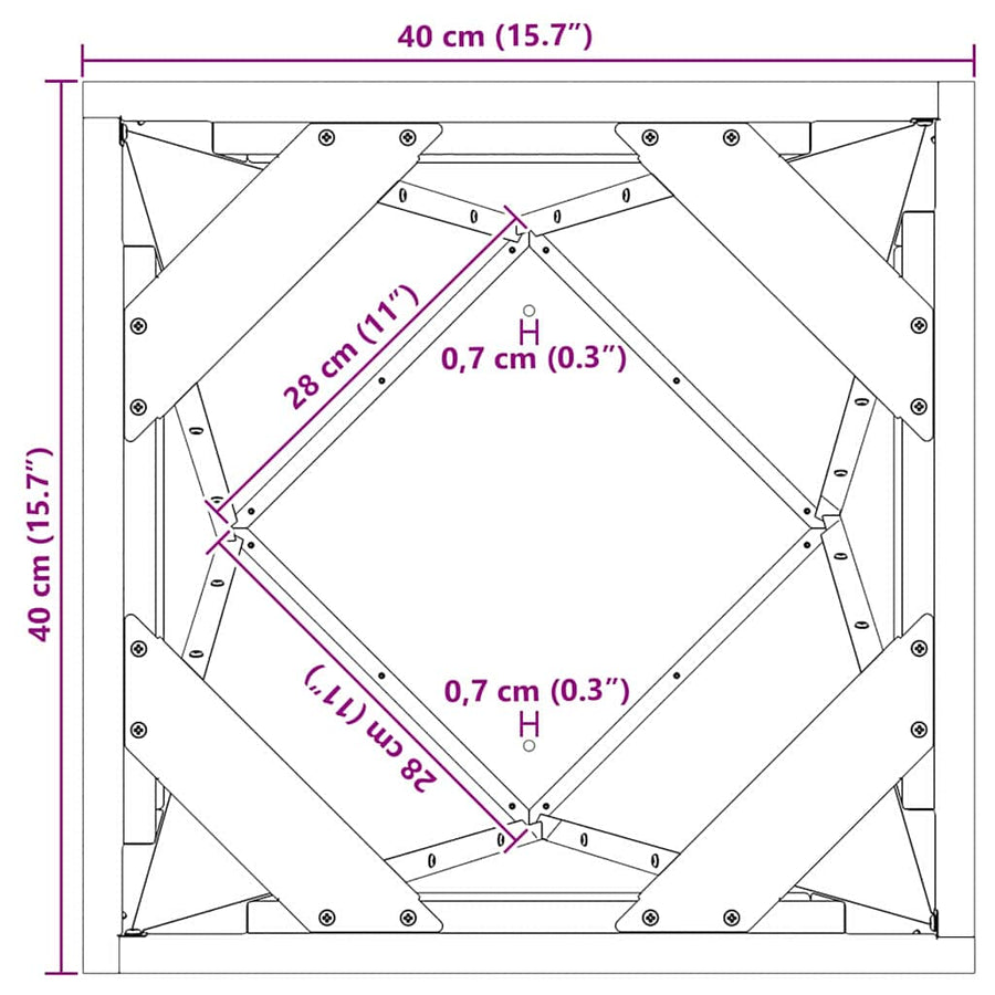 Planter Anthracite 40 x 40 x 75 cm Steel