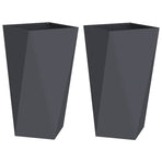 Planter 2 pcs Anthracite 40 x 40 x 75 cm Steel