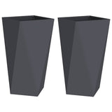 Planter 2 pcs Anthracite 40 x 40 x 75 cm Steel - Front View