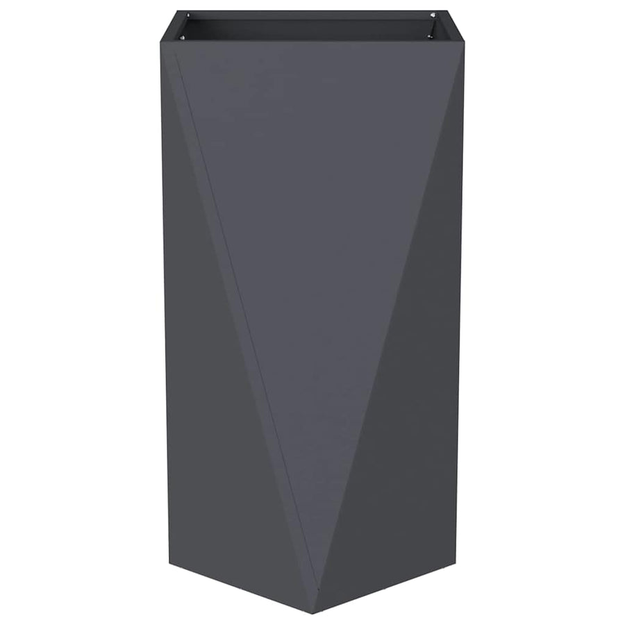 Planter 2 pcs Anthracite 40 x 40 x 75 cm Steel