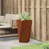 Planter Rusty 40 x 40 x 75 cm Weathering Steel - Top-Down View