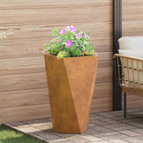 Planter 2 pcs Rusty 40 x 40 x 75 cm Weathering Steel - Top-Down View