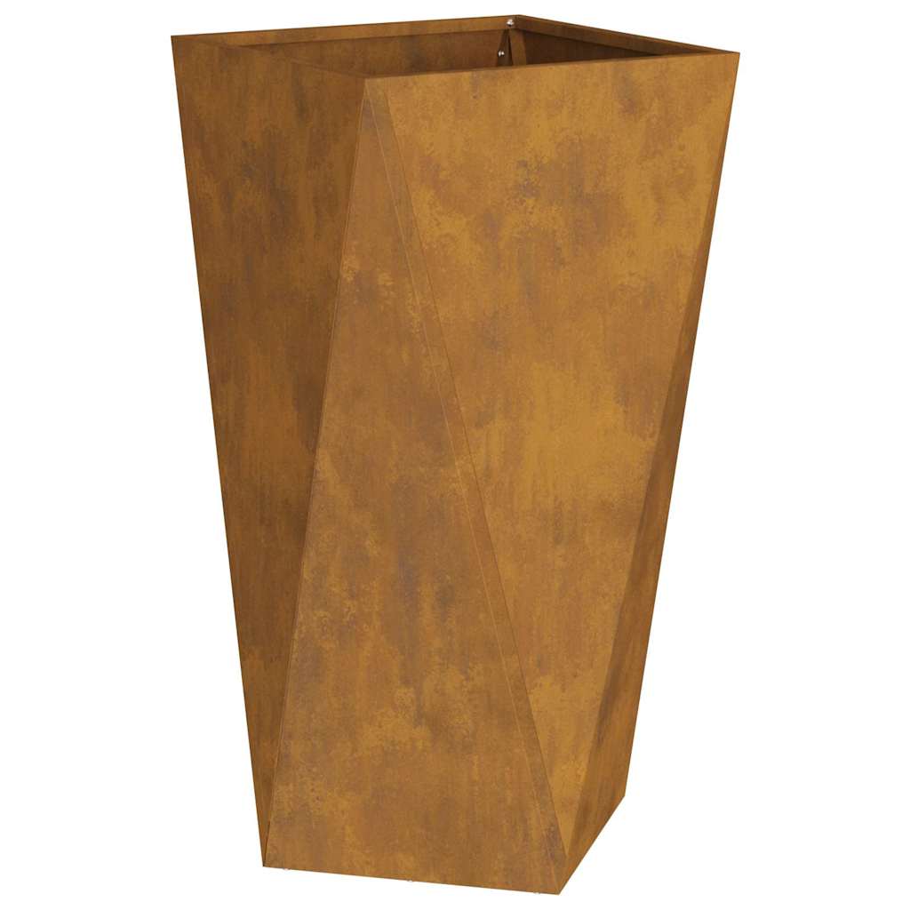 Planter 2 pcs Rusty 40 x 40 x 75 cm Weathering Steel
