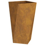 Planter 2 pcs Rusty 40 x 40 x 75 cm Weathering Steel - Front View