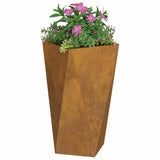 Planter 2 pcs Rusty 40 x 40 x 75 cm Weathering Steel - Side View