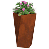 Planter 2 pcs Rusty 40 x 40 x 75 cm Weathering Steel - Side View
