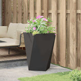 Planter Black 50 x 50 x 75 cm Steel - Top-Down View