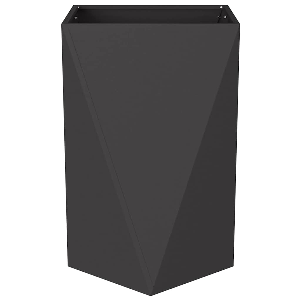 Planter 2 pcs Black 50 x 50 x 75 cm Steel