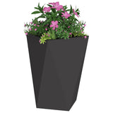 Planter 2 pcs Black 50 x 50 x 75 cm Steel - Side View