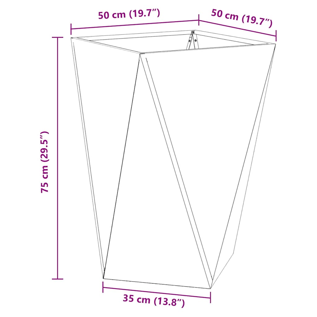 Planter Anthracite 50 x 50 x 75 cm Steel