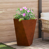 Planter 2 pcs Rusty 50 x 50 x 75 cm Weathering Steel - Top-Down View