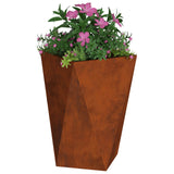 Planter 2 pcs Rusty 50 x 50 x 75 cm Weathering Steel - Side View