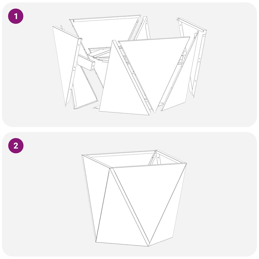 Planter Black 30 x 30 x 30 cm Steel