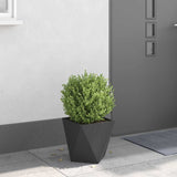 Planter Black 30 x 30 x 30 cm Steel - Top-Down View