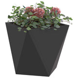 Planter Black 30 x 30 x 30 cm Steel - Side View