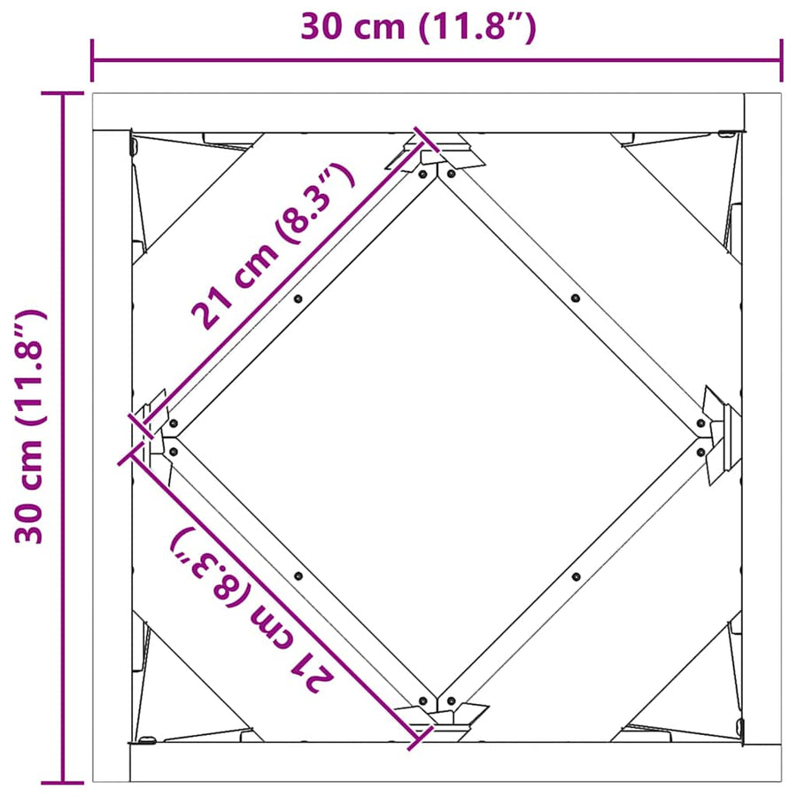 Planter Black 30 x 30 x 30 cm Steel