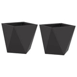 Planter 2 pcs Black 30 x 30 x 30 cm Steel - Front View