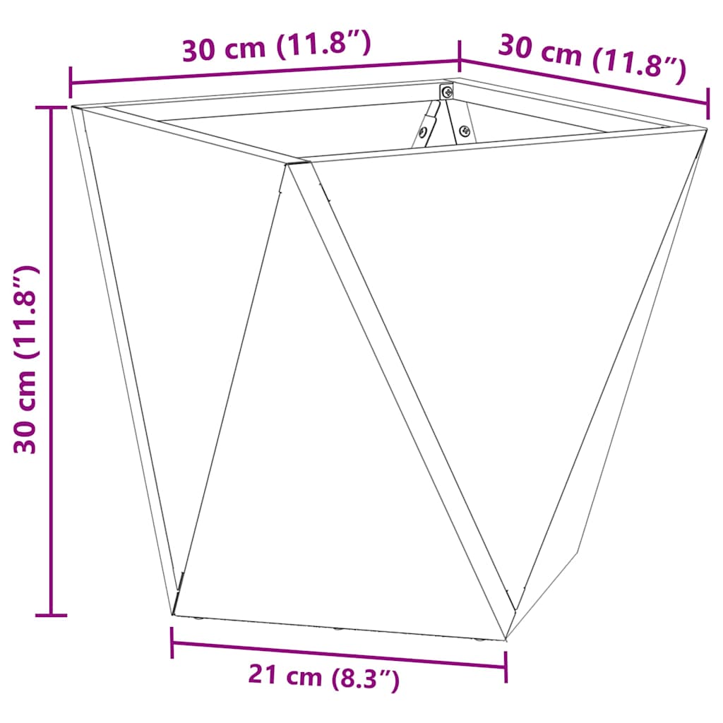 Planter Anthracite 30 x 30 x 30 cm Steel