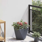 Planter 2 pcs Anthracite 30 x 30 x 30 cm Steel