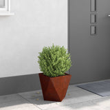 Planter Rusty 30 x 30 x 30 cm Weathering Steel - Top-Down View