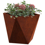 Planter Rusty 30 x 30 x 30 cm Weathering Steel - Side View