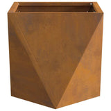 Planter 2 pcs Rusty 30 x 30 x 30 cm Weathering Steel - Rear View