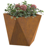 Planter 2 pcs Rusty 30 x 30 x 30 cm Weathering Steel - Side View