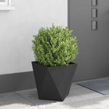 Planter 2 pcs Black 40 x 40 x 40 cm Steel - Top-Down View