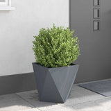 Planter Anthracite 40 x 40 x 40 cm Steel - Top-Down View