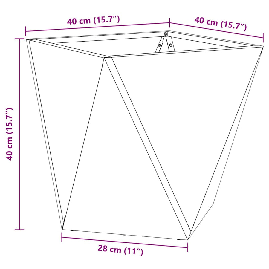 Planter Anthracite 40 x 40 x 40 cm Steel
