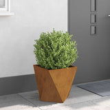 Planter 2 pcs Rusty 40 x 40 x 40 cm Weathering Steel - Top-Down View