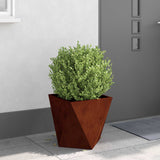 Planter 2 pcs Rusty 40 x 40 x 40 cm Weathering Steel - Top-Down View