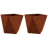 Planter 2 pcs Rusty 40 x 40 x 40 cm Weathering Steel