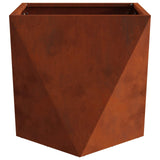 Planter 2 pcs Rusty 40 x 40 x 40 cm Weathering Steel - Rear View