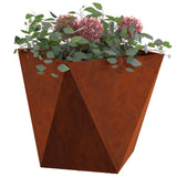 Planter 2 pcs Rusty 40 x 40 x 40 cm Weathering Steel - Side View