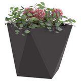 Planter Black 50 x 50 x 50 cm Steel - Side View