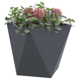 Planter Anthracite 50 x 50 x 50 cm Steel - Side View