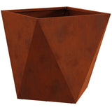 Planter Rusty 50 x 50 x 50 cm Weathering Steel - Front View