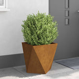 Planter 2 pcs Rusty 50 x 50 x 50 cm Weathering Steel - Top-Down View