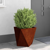 Planter 2 pcs Rusty 50 x 50 x 50 cm Weathering Steel - Top-Down View