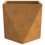 Planter 2 pcs Rusty 50 x 50 x 50 cm Weathering Steel - Rear View