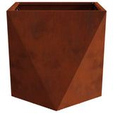 Planter 2 pcs Rusty 50 x 50 x 50 cm Weathering Steel - Rear View