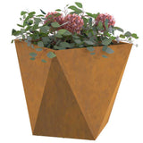 Planter 2 pcs Rusty 50 x 50 x 50 cm Weathering Steel - Side View
