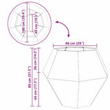 Planter Black 100 x 100 x 80 cm Steel