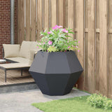 Planter Anthracite 100 x 100 x 80 cm Steel - Top-Down View