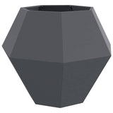 Planter Anthracite 100 x 100 x 80 cm Steel - Front View