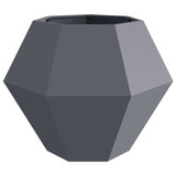 Planter 2 pcs Anthracite 100 x 100 x 80 cm Steel - Rear View