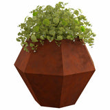 Planter Rusty 100 x 100 x 80 cm Weathering Steel - Side View