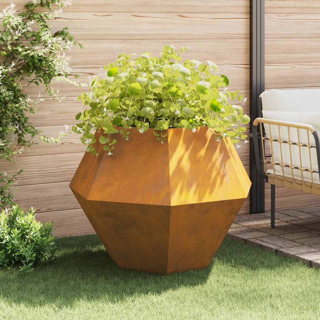 Planter 2 pcs Rusty 100 x 100 x 80 cm Weathering Steel