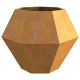 Planter 2 pcs Rusty 100 x 100 x 80 cm Weathering Steel - Close-Up Angle